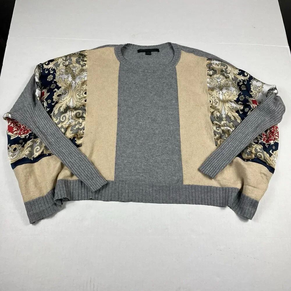 Katherine Barclay Sweater Floral Oversized Boxy Fit Cozy Knit Pullover Size S/M